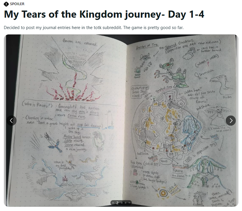好棒！玩家纪录《王国之泪》所见所闻 手绘游玩日记！图片1