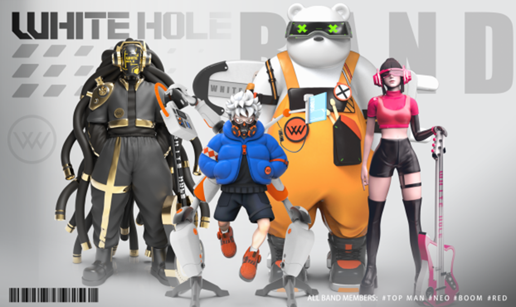 来自白洞宇宙的虚拟乐队“WHITEHOLE”登陆2023潮流艺术玩具展