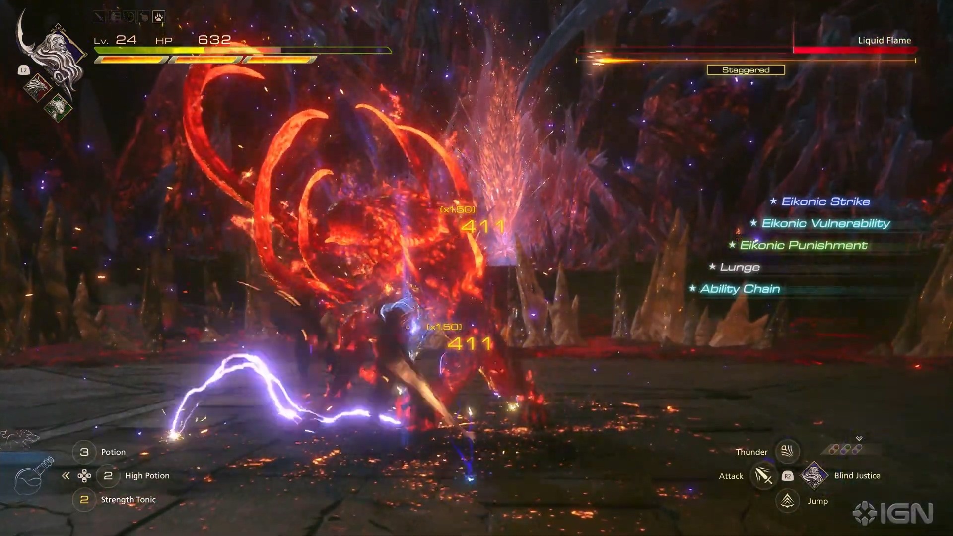 IGN《最终幻想16》BOSS战演示液态火焰实力恐怖！图片2