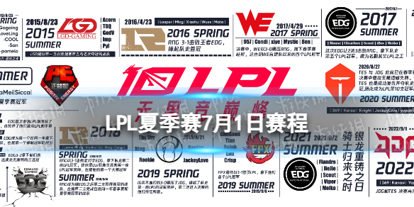 LPL夏季赛7月1日赛程2023LPL夏季赛7月1日首发名单