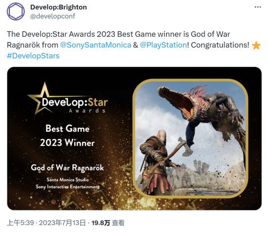 《战神5》赢得开发之星“最佳游戏”大奖图片1