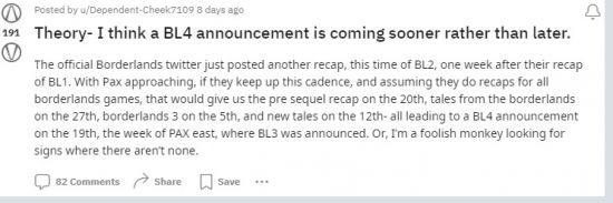 Gearbox暗示《无主之地4》粉丝猜测将在3月正式公布图片2
