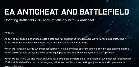《战地5》将于4月3日实装EA反作弊系统图片1